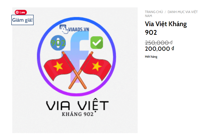 Mua via Facebook kháng 902 tại Viaads.vn