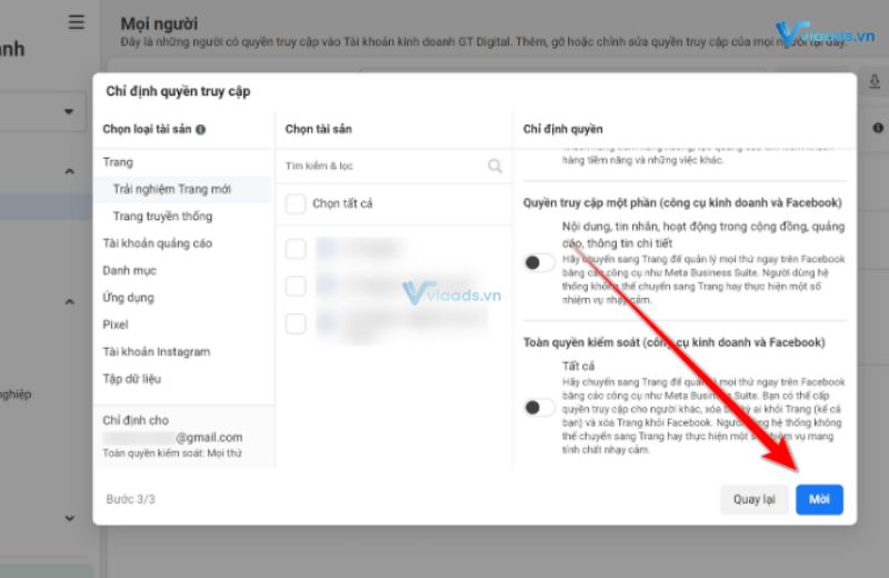 Cách share tài khoản quảng cáo facebook bằng BM - bước 6