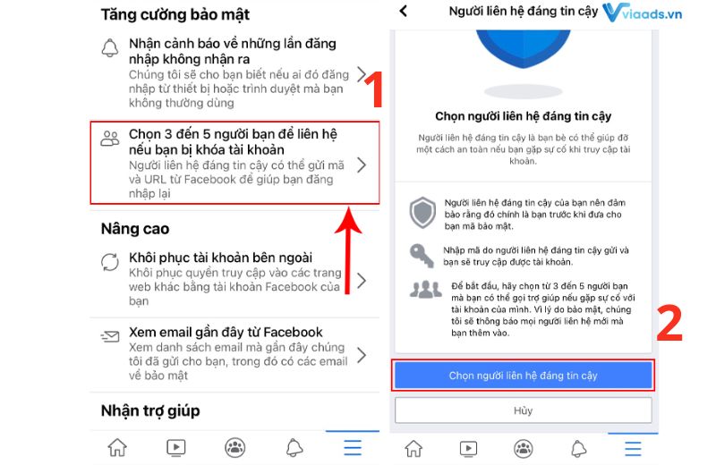 Chọn người liên hệ đáng tin cậy