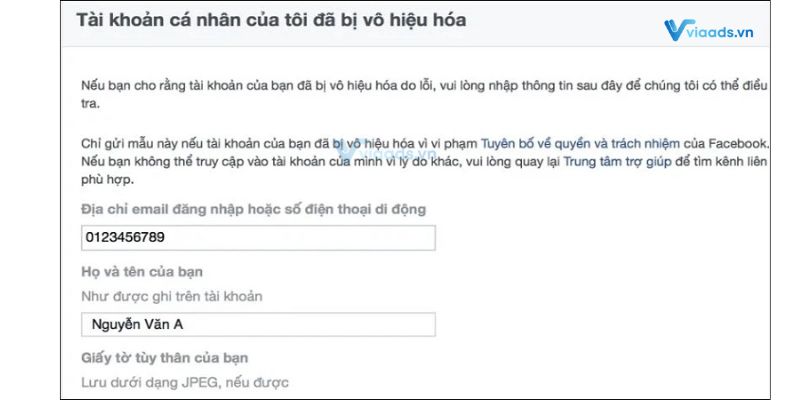 Đổi tên thật để khôi phục tài khoản