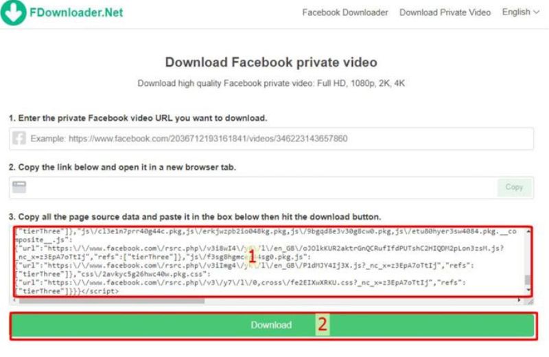 Một số ứng dụng tải video facebook - fdownloader.net